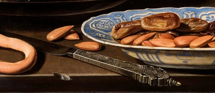 Still Life with Cheeses, Almonds and Pretzels
