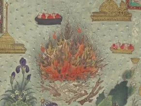 "The Feast of Sada", Folio 22v from the Shahnama (Book of Kings) of Shah Tahmasp