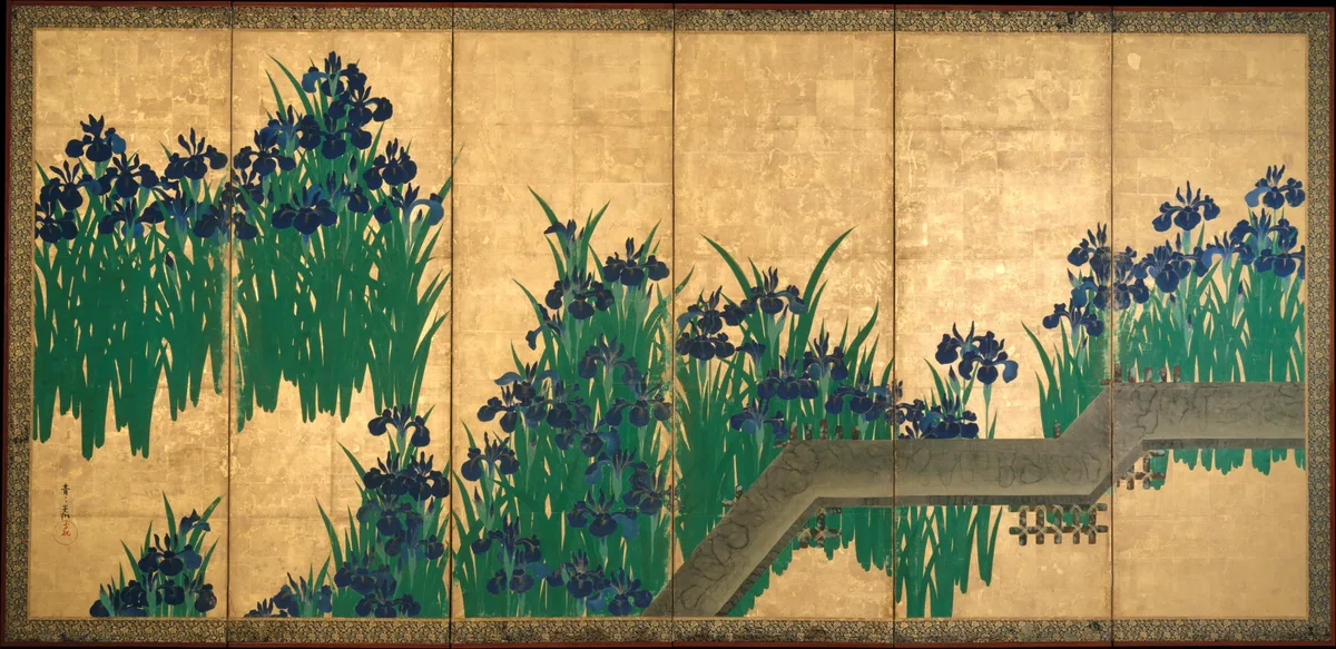 Irises at Yatsuhashi (Eight Bridges)