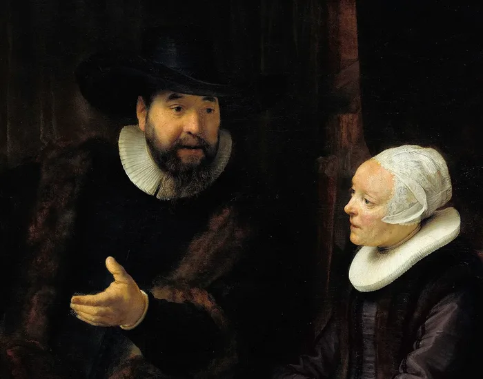 Portrait of Cornelis Claeszoon Anslo and his wife Aaltje Schouten