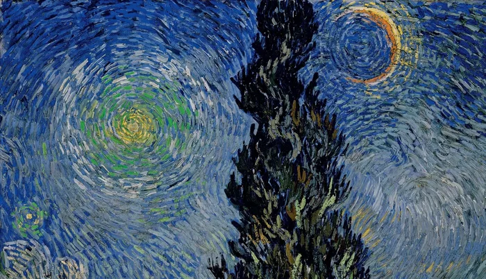 Road with Cypress and Star