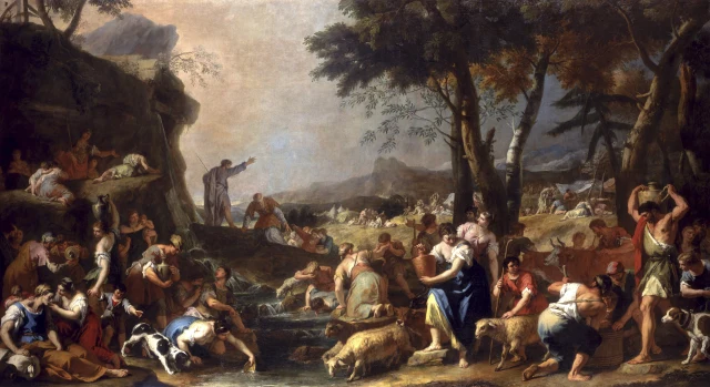 Moïse faisant jaillir l'eau du rocher