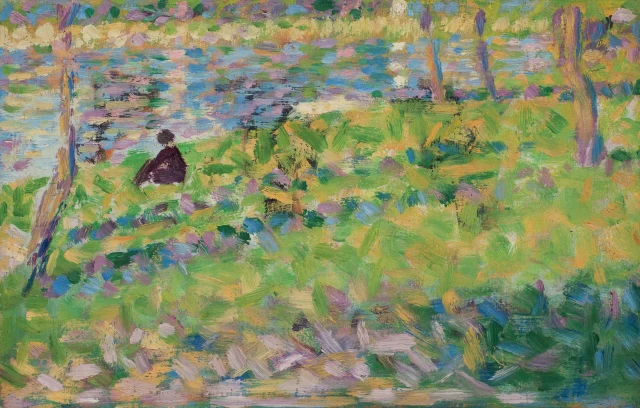 Landscape, Seated Man, Study for La Grande Jatte