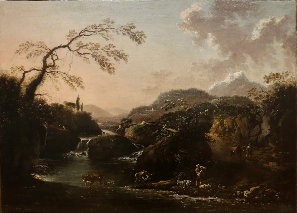 Paysage avec une cascade