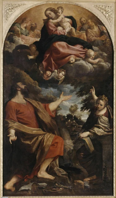 La Virgen se aparece a san Lucas y santa Catalina