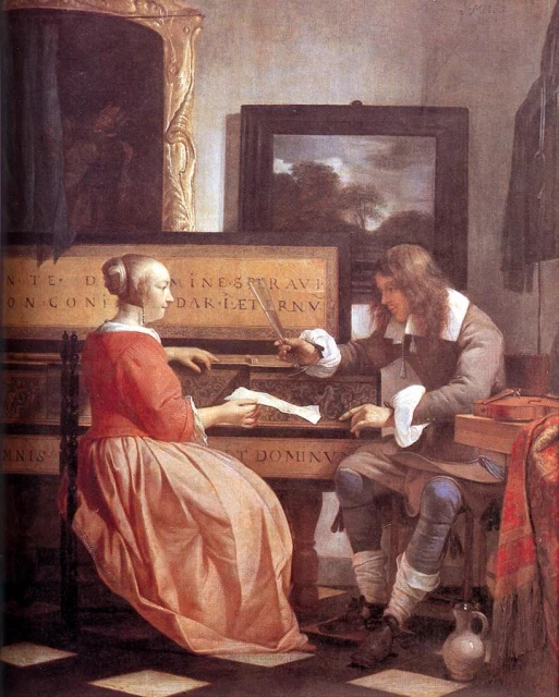 A Man and a Woman seated by a Virginal