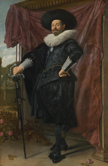 Willem van Heythuysen posing with a sword