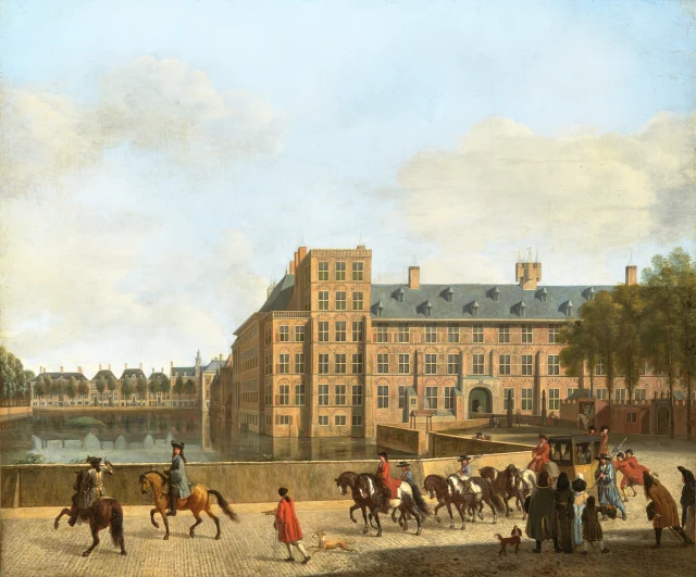 A Hunting Party near the Hofvijver in The Hague, Seen from the Buitenhof