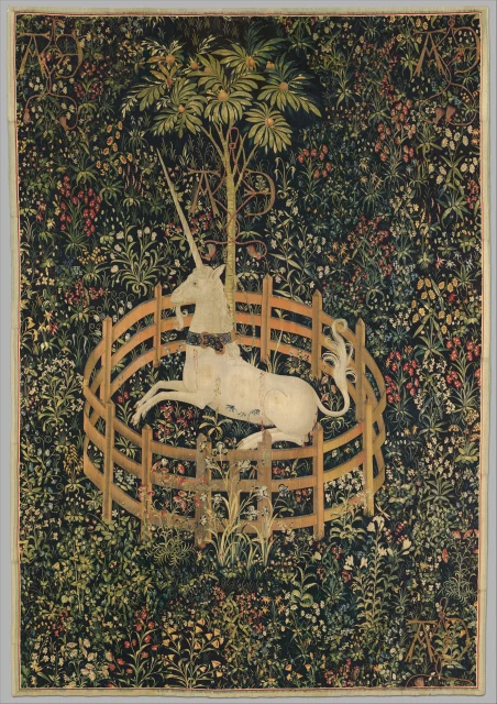 L'unicorno in cattività (dagli arazzi della Caccia all'unicorno)