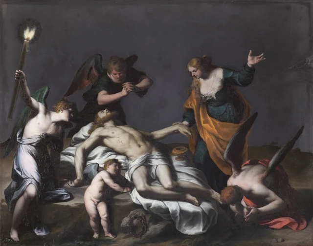 The Dead Christ with Mary Magdalene and Angels
