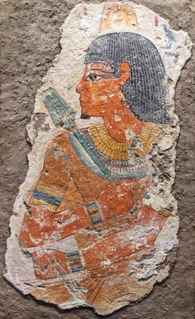 Wall Painting Fragment with a Man Holding a Kherep Sceptre