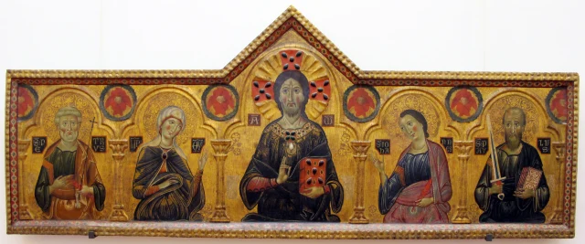 Christus der Erlöser mit den Heiligen Petrus, der Jungfrau Maria, Johannes dem Evangelisten und Paulus