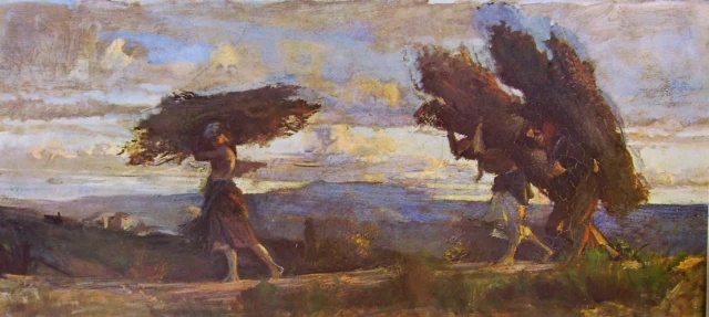 Women Carrying Bundles of Firewood