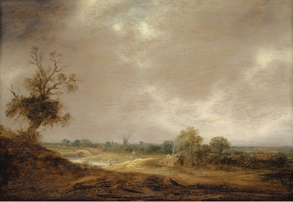 Landscape with stream and farmstead