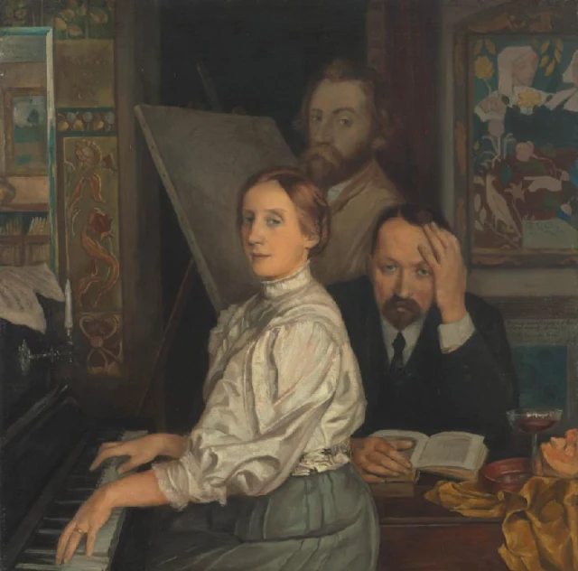 Portrait of Andries Bonger (1861-1936), his wife Annie van der Linden and Emile Bernard (1868-1941)