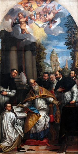 St. Augustine dictates his "Rules" to the Lateran canons