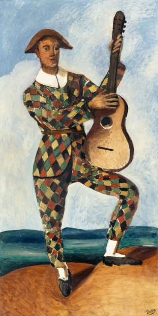 Harlequin with a Guitar