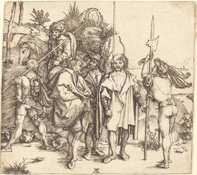 Five Lansquenets and an Oriental on Horseback