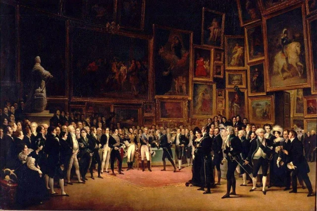 Carlo X distribuisce le ricompense agli artisti alla chiusura del Salon del 1824