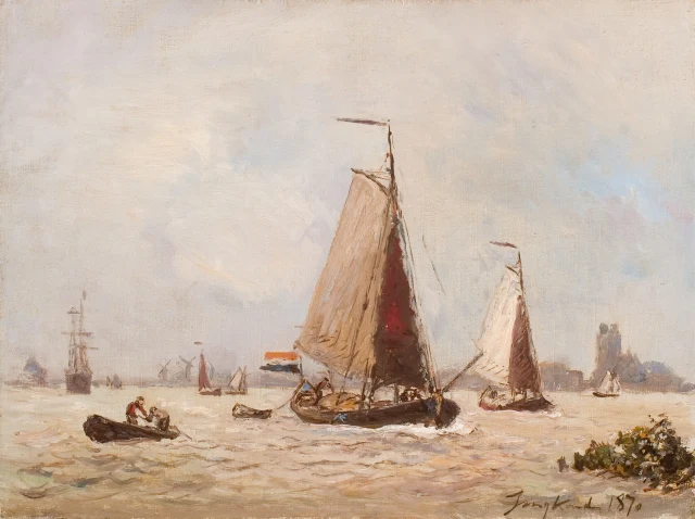 Velieri davanti al porto di Dordrecht
