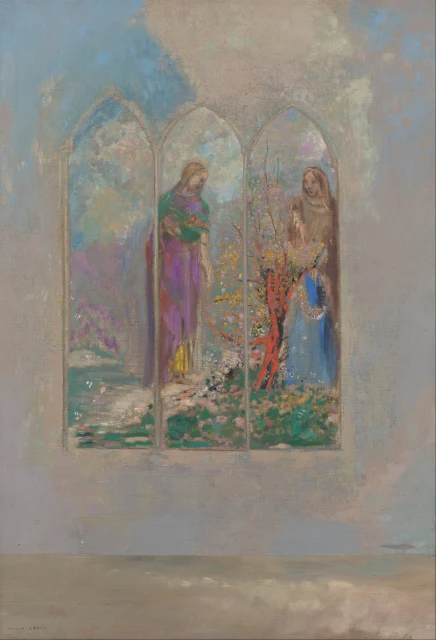 Piety Beside a Red Tree