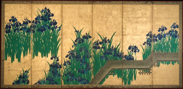 Irises at Yatsuhashi (Eight Bridges)