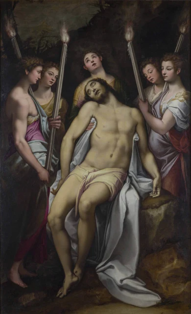 Cristo morto tra gli angeli