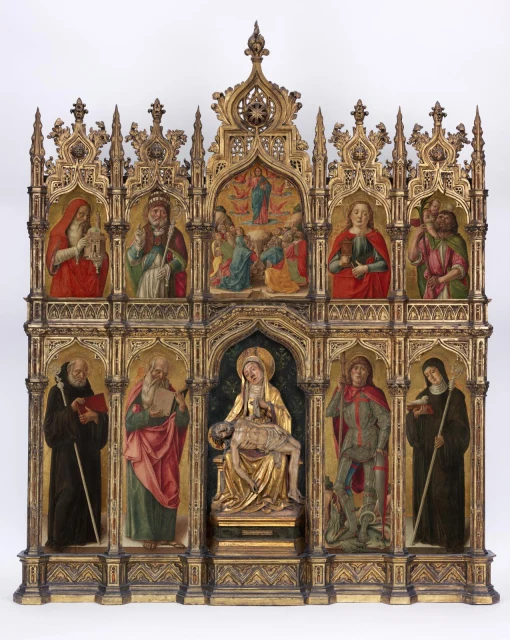 Virgin and the Dead Christ with the Ascension and Saints