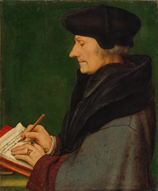 Portrait of Erasmus of Rotterdam writing