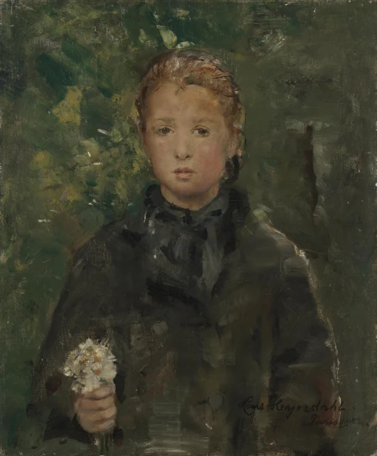 Ritratto di una ragazza con un mazzo di fiori
