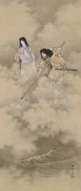 Izanami e Izanagi creando las islas de Japón