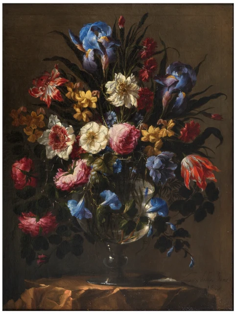 Flowers in a Glass Vase