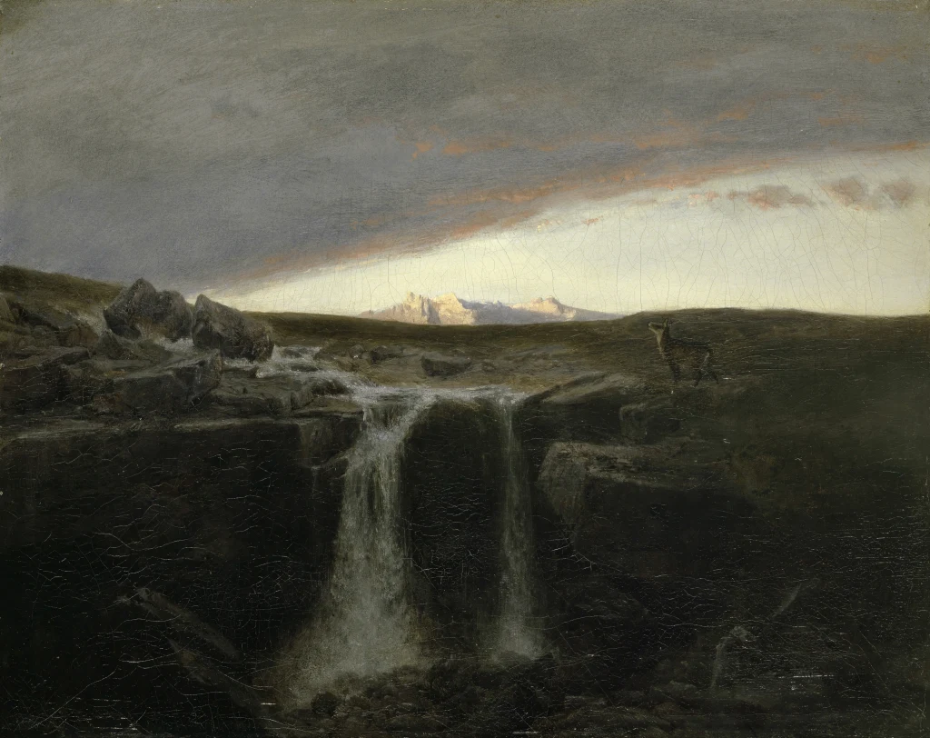 Gebirgslandschaft mit Wasserfall