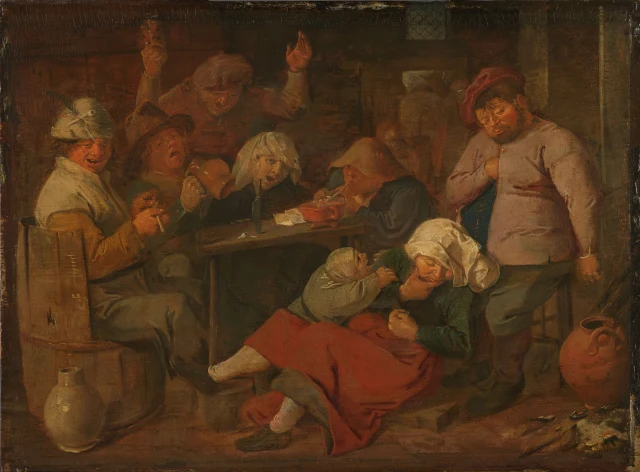 Drunken Peasants at an Inn