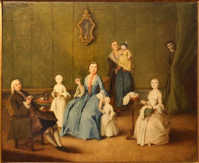 A Family Having Coffee