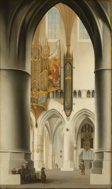 Interior of the St Bavokerk in Haarlem, Seen from the South Ambulatory, Looking across the Choir to the North Ambulatory and the Large Organ