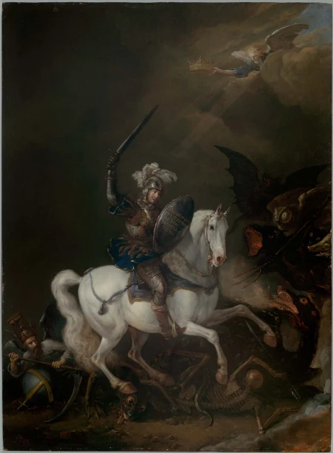Knight Vanquishing Time, Death, and Monstrous Demons
