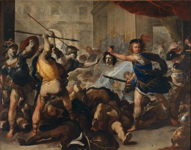 Perseus turning Phineus and his Followers to Stone