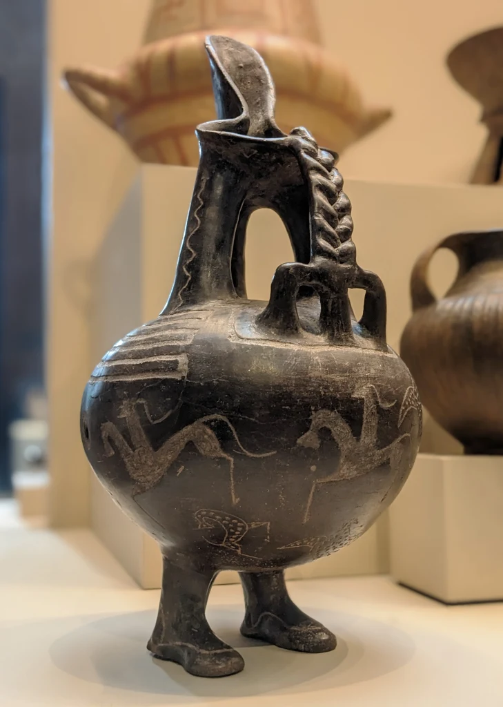 Anthropomorphic Oinochoe with Incised Decoration