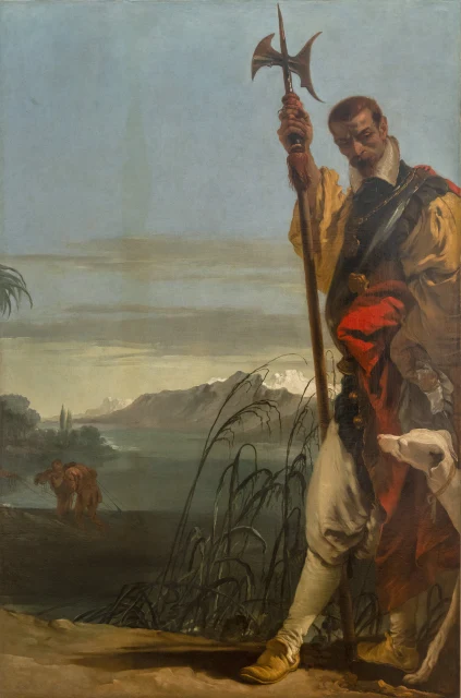 Hellebardier in einer Landschaft