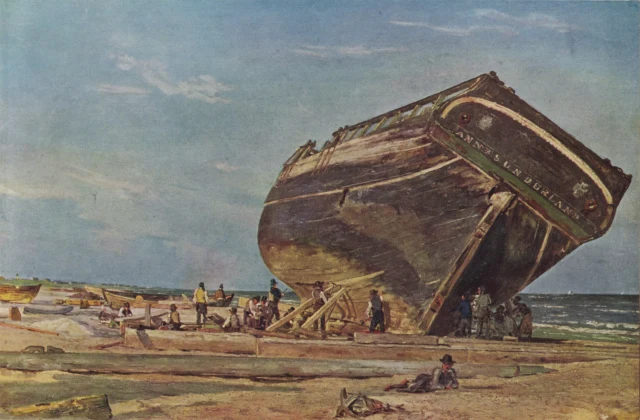A Large Ship Being Caulked at Frederikshavn
