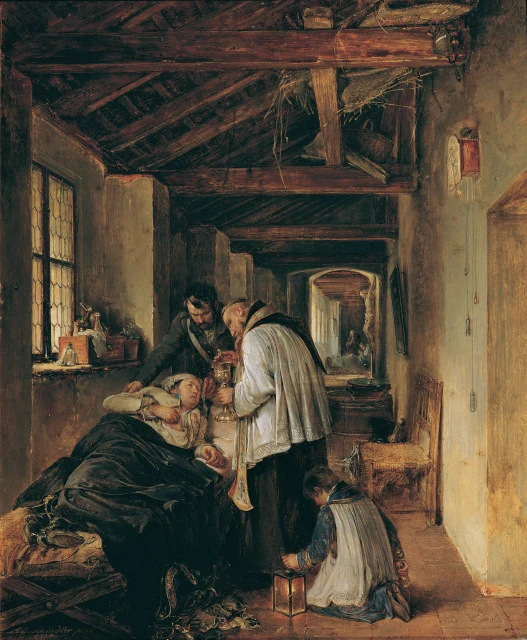 A Wounded Soldier Receives the Last Rites