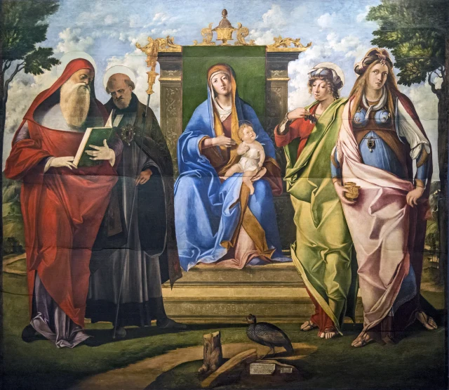 Madonna mit Kind und den Heiligen Hieronymus, Benedikt, Maria Magdalena und Justina