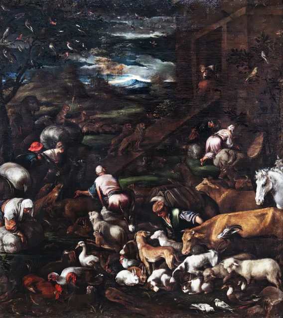 Die Tiere betreten die Arche Noah