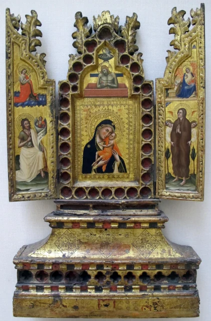 Trittico reliquiario con la Madonna col Bambino, san Giovanni Battista e santa Maria Maddalena
