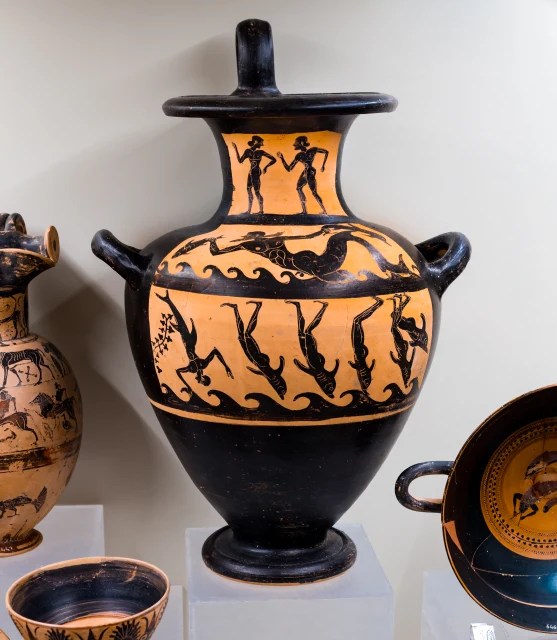 Hydria with the Pirates Turned into Dolphins
