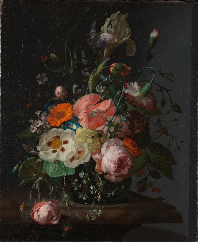 Still Life with Flowers on a Marble Tabletop
