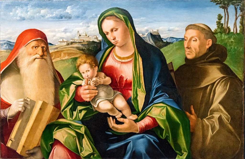 Madonna mit Kind zwischen den Heiligen Hieronymus und Franziskus