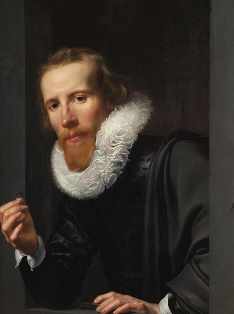 Bildnis eines Mannes mit Ring und Probierstein, wahrscheinlich Bartholomeus Jansz van Assendelft (1585-1658)