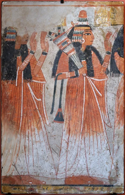 Wall Painting Fragment with Two Women in Ceremonial Dress